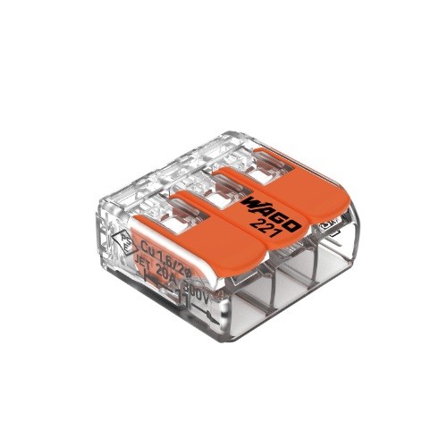 CONECTOR EMENDA 3P 0,2-4 WAGO TRANSP