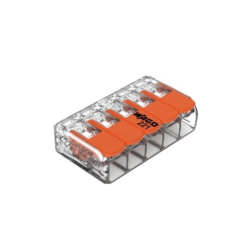 CONECTOR EMENDA 5P 0,2-4 WAGO TRANSP