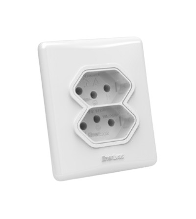 TOMADA S/CX 2P+T 20A DUP ENERBRAS