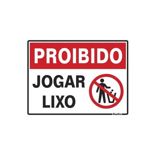PLACA 15X20 PROIBIDO JOGAR LIXO 220AU