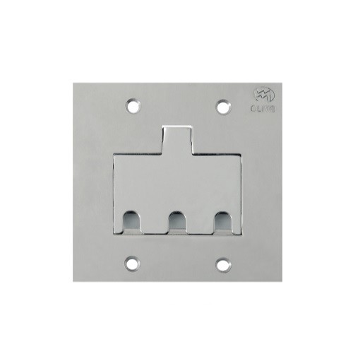 PLACA PISO 4X4 INOX 2 TOM RJ45 OLIVO