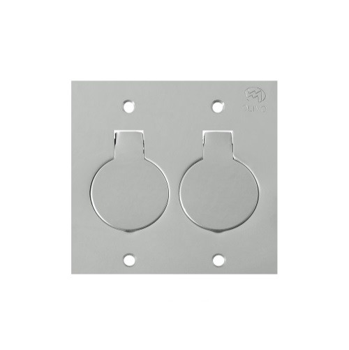 PLACA PISO 4X4 INOX 2 TOM RJ11 OLIVO 