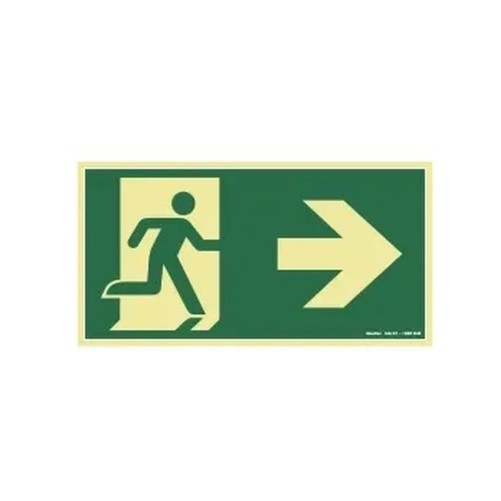 PLACA 20X30 S.EMERG SETA RETA P/DIR