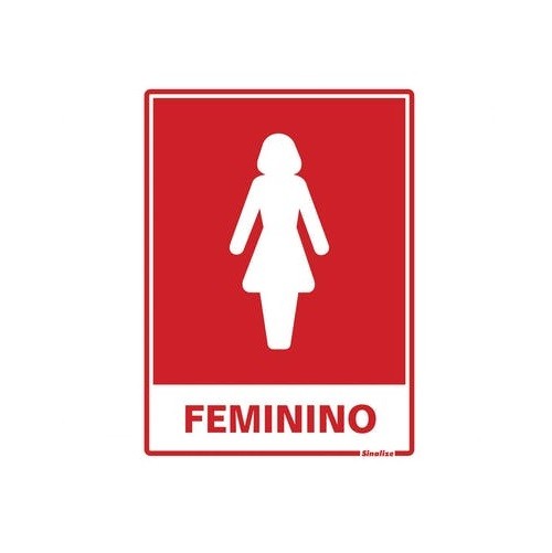 PLACA 15X20 SANITARIO FEMININO SINALIZE
