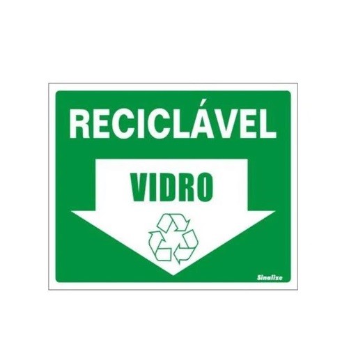 PLACA ADESIVA 15X20 LIXO RECICL VIDRO