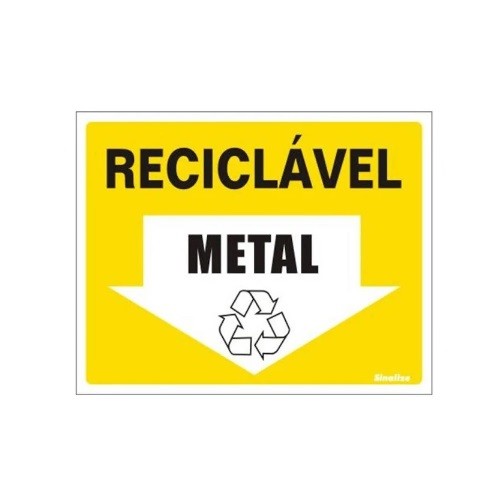 PLACA ADESIVA 15X20 LIXO RECICL METAL