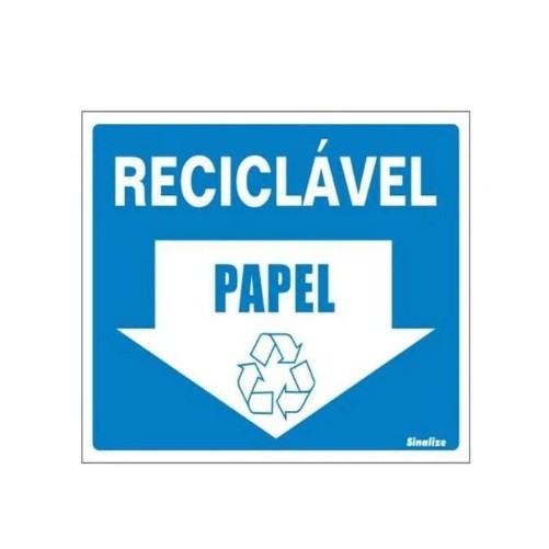 PLACA ADESIVA 15X20 LIXO RECICL PAPEL