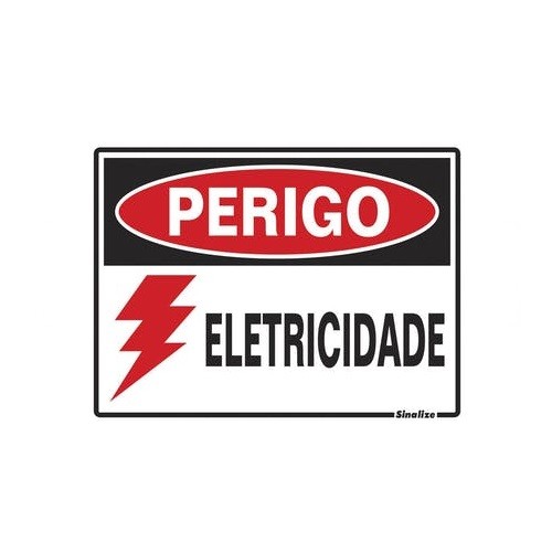 PLACA 15X20 PERIGO ELETRICIDADE SINALIZE