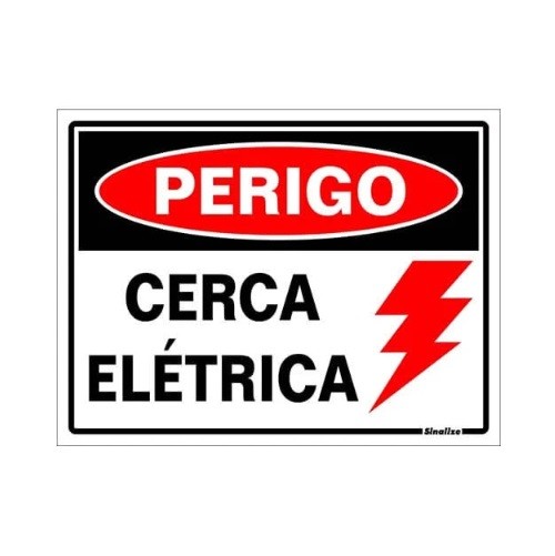 PLACA 15X20CM PERIG CERC ELET BR/VM