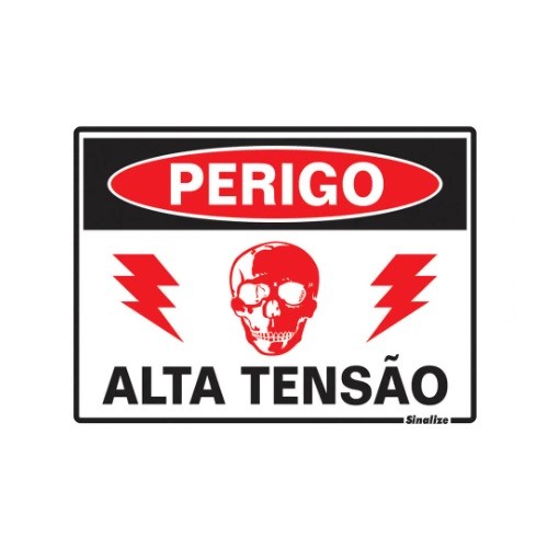 PLACA 15X20 PERIGO ALTA TENSAO SINALIZE