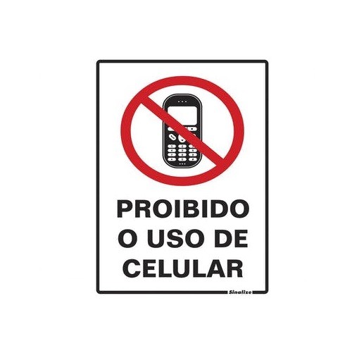 PLACA 15X20 USO DE CELULAR SINALIZE