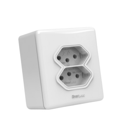 TOMADA C/CX 2P+T 20A DUP L-E ENERBRAS