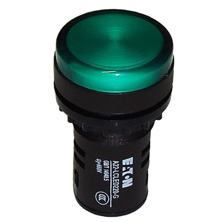 BOTOEIRA SINAL LED  12V VD 22MM STECK