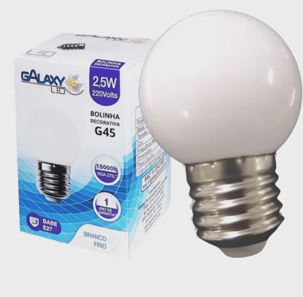 LAMP BOLINHA LED 2,5W 220V B/FRIO GALAXY