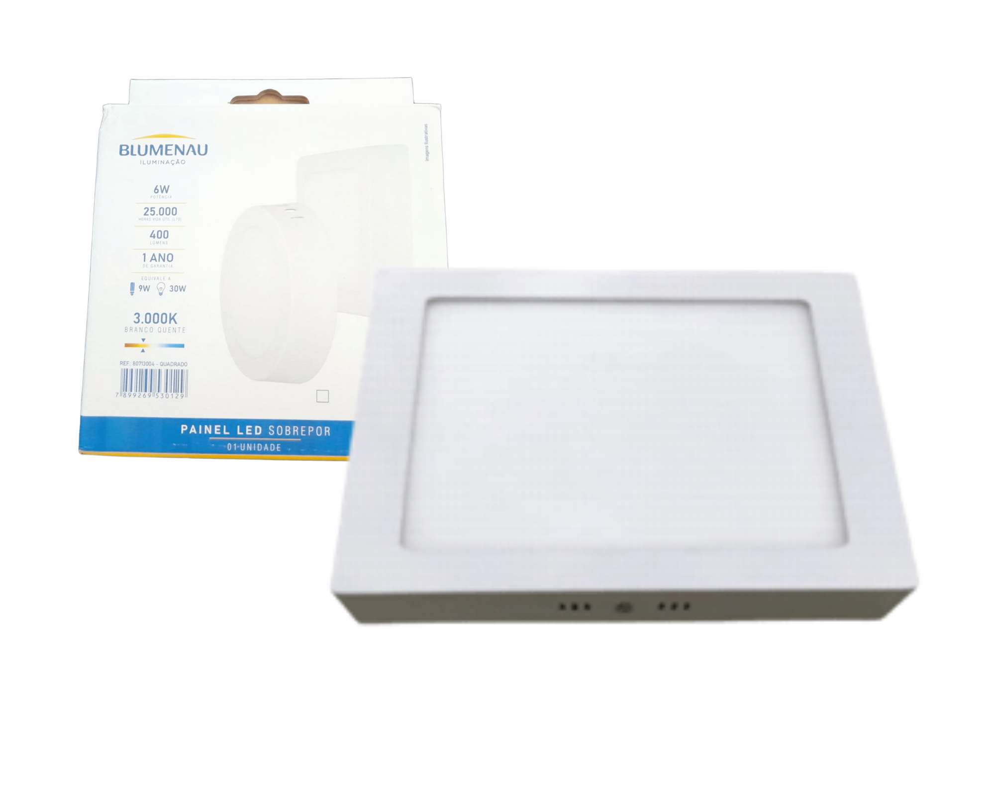 PAINEL LED SOB QD  6W 3.0K BIV BLUMENAU