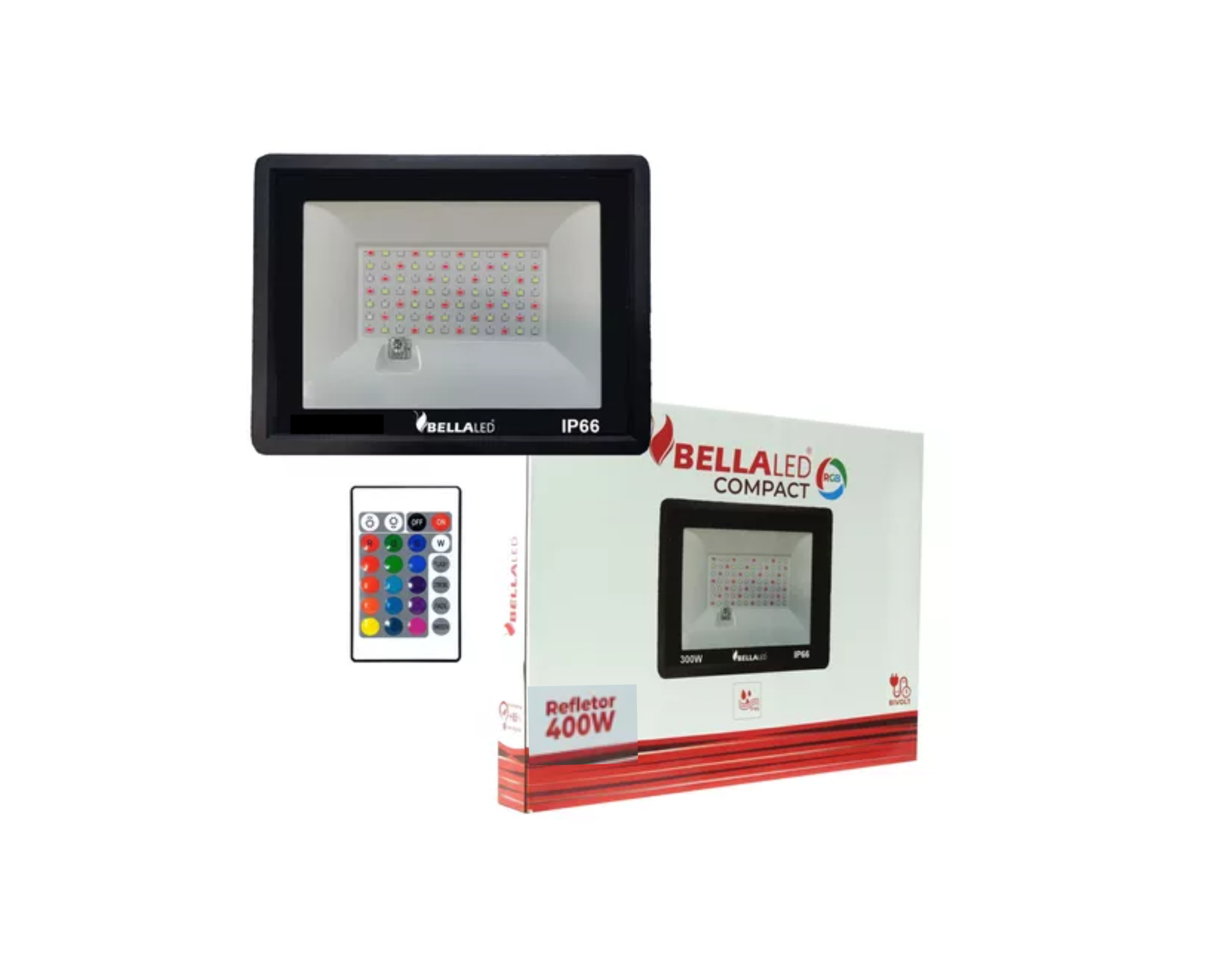 REFLETOR LED  400W RGB PT IP66 BELLA LED