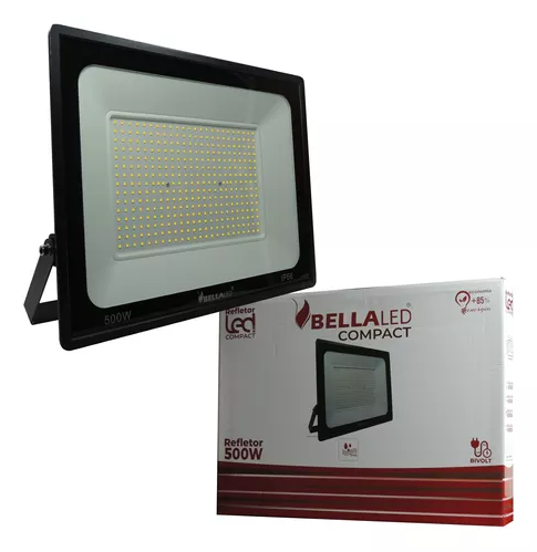 REFLETOR LED  500W PT VD IP66 BELLA LED