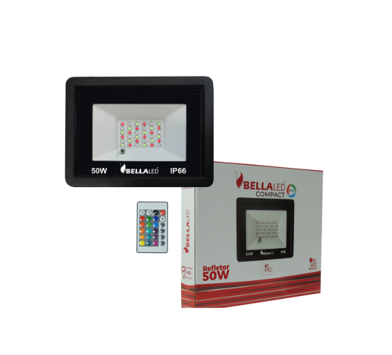 REFLETOR LED   50W RGB PT BELLA LED