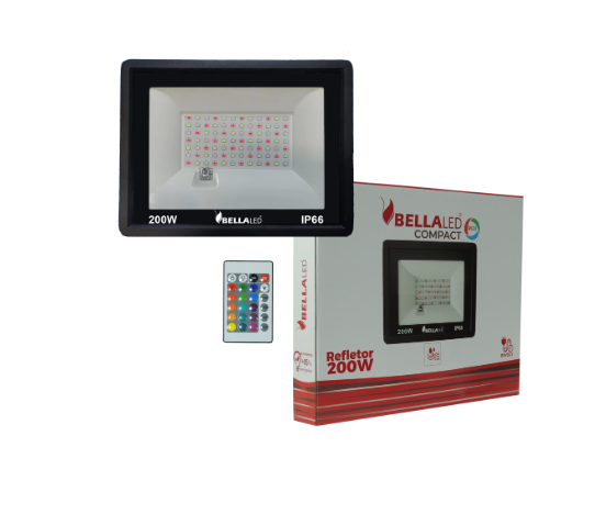 REFLETOR LED  200W RGB PT IP66 BELLA LED