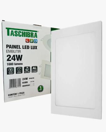PAINEL LED EMB QD 24W 6.5K LUX TASCHIBRA