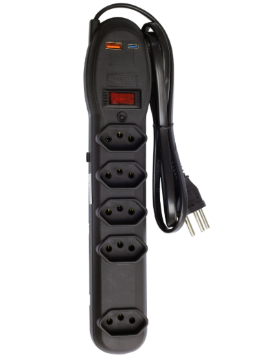 FILTRO LINHA  5 TOM 1,0MT 10A USB FORCE