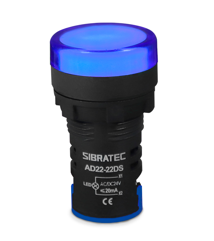 BOTOEIRA SINAL LED  24V AZ 22MM SIBRATEC