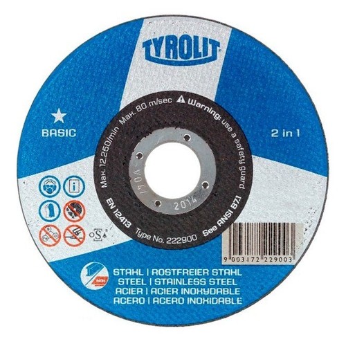 DISCO CORTE 115X1,0MM 4.1/2X1/32 TYROLIT