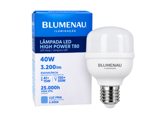 LAMP LED  40W 6.5K E27 T80 BLUMENAU