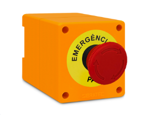 BOTAO EMERG C/TRAVA GIRAR C/CX SIBRATEC